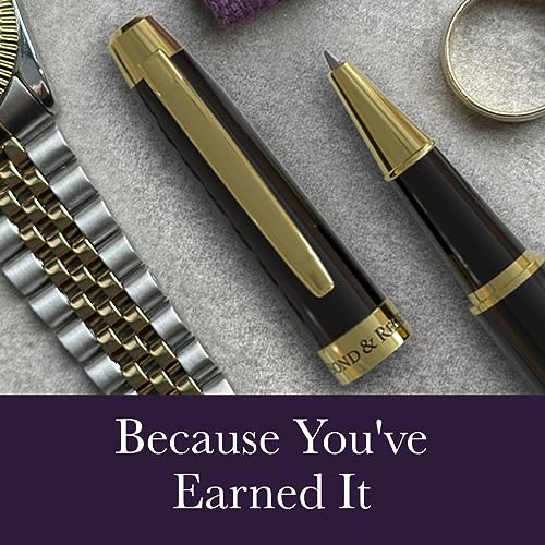 Bond & Regent Gloss Black & 24 Karat Gold | Certified Luxury Grade Rollerball Pen | Nice Gift for Men & Women - Image 6