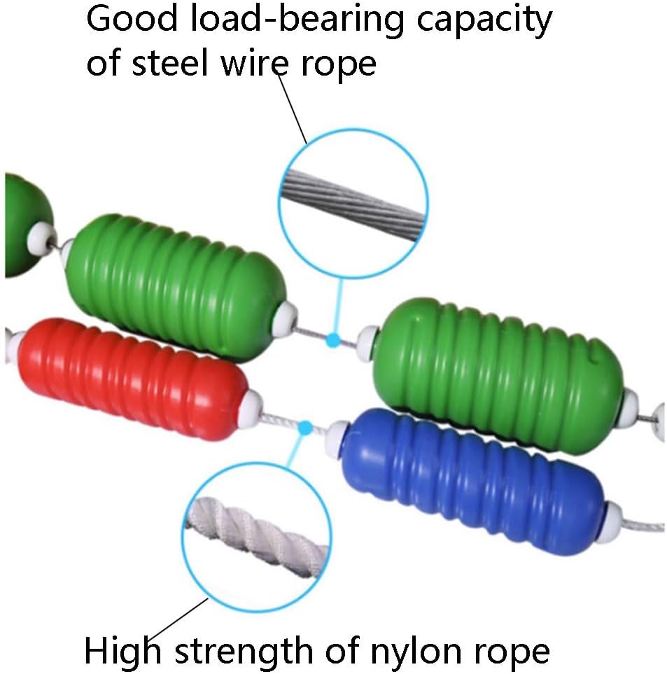 Multi-Colored Pool Lane Dividers - Buoy Ball Float Lines, Preassembled Swimming Pool Marker Rope, Floating Safety Divider with Floats for Pool Competition