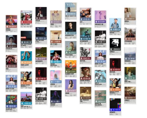 Image of Spotify Wall Collage Kit 50 PCS A6 Posters for Wall | Spotify Music Posters | Home Decor | Wall Decor Items | Room Decoration Items for Bedroom | Wall Stickers for Home | Room Decor | Bedroom Decorative Items