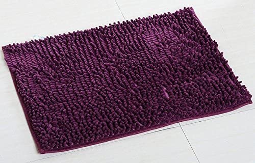 WorldCare® Plum, 400MMx600MM40*60CM Bathroom Soft Non-slip Microfiber Polyester Chenille Shaggy Shower Rug for Kitchen