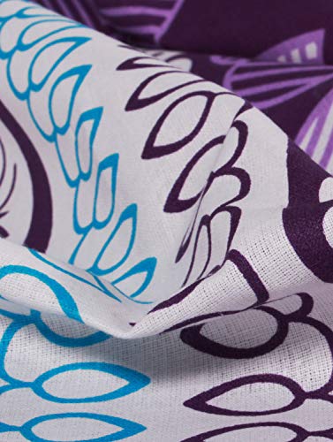 Image of Story@Home 120 TC 1 Bedsheet for Double Bed Cotton with 2 Pillow Covers, Contemporary Pattern, Blue and Dark Purple