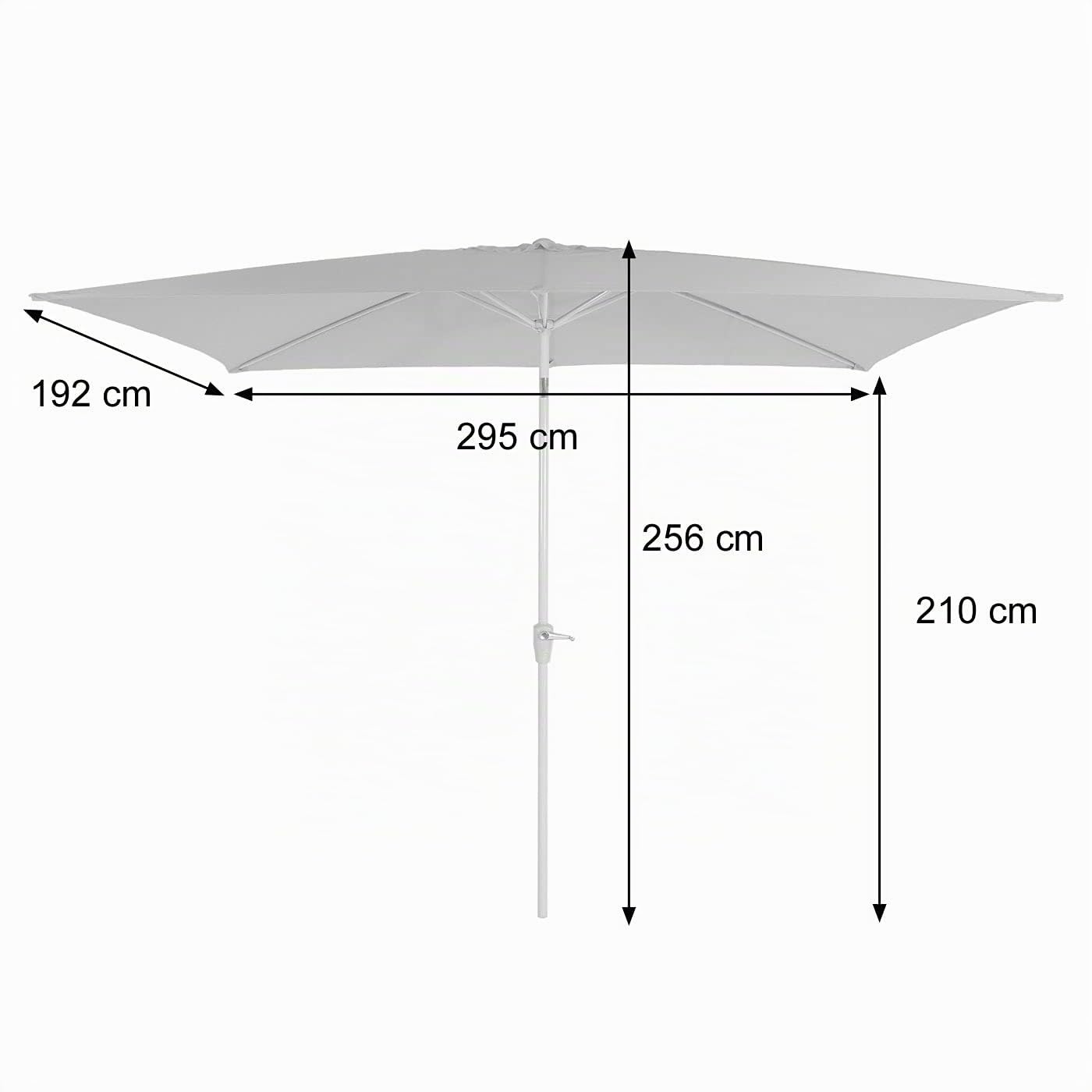Mendler Sonnenschirm N23 2x3m Polyester/Alu - terracotta | Gartenschirm, rechteckig, neigbar, 4,5kg, UV-Schutz 50+