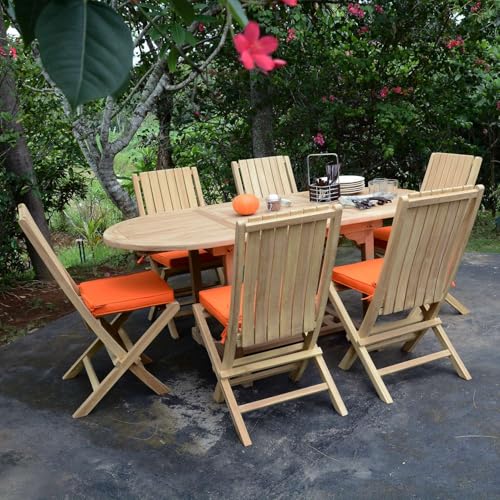 Teck'Attitude Salon de Jardin en Teck Massif Sirocco, 6 Places