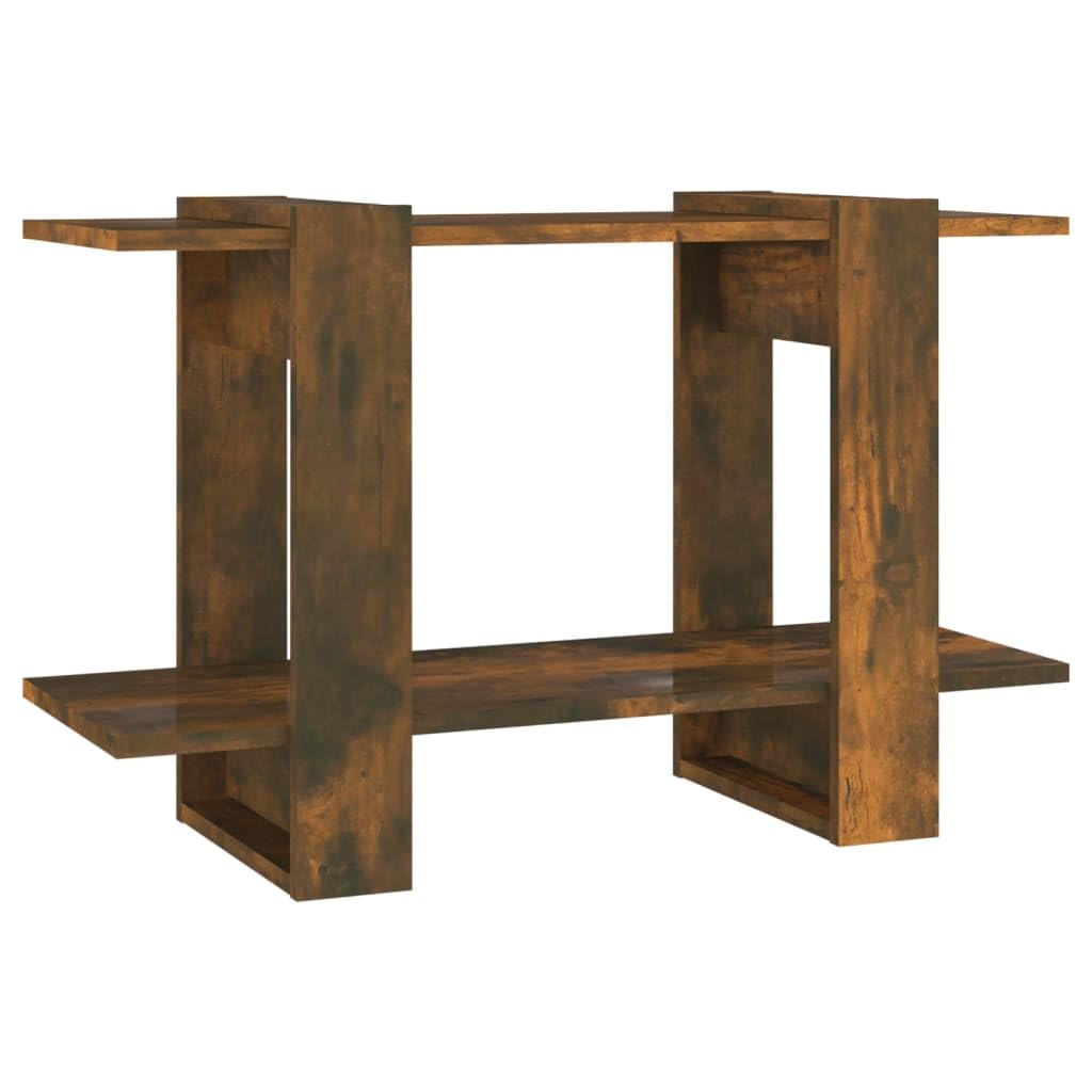 Libreria Scaffale Divisorio Rovere Fumo 80x30x51 cm | Soluzione salvaspazio per soggiorno e corridoio, ideale come mobile divisorio e scaffale portalibri basso.
