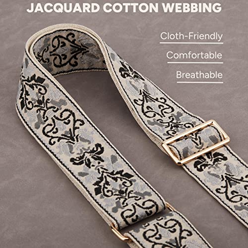 Image of BAKKO Crossbody Strap Top Grain Leather Ends Gold Metal Hardware 2 inch Wide Shoulder Strap Replacement fits Handbags Purses Messenger Duffel Bags Gold Metal Hardware Adjustable Length from 36 inch-57 inch