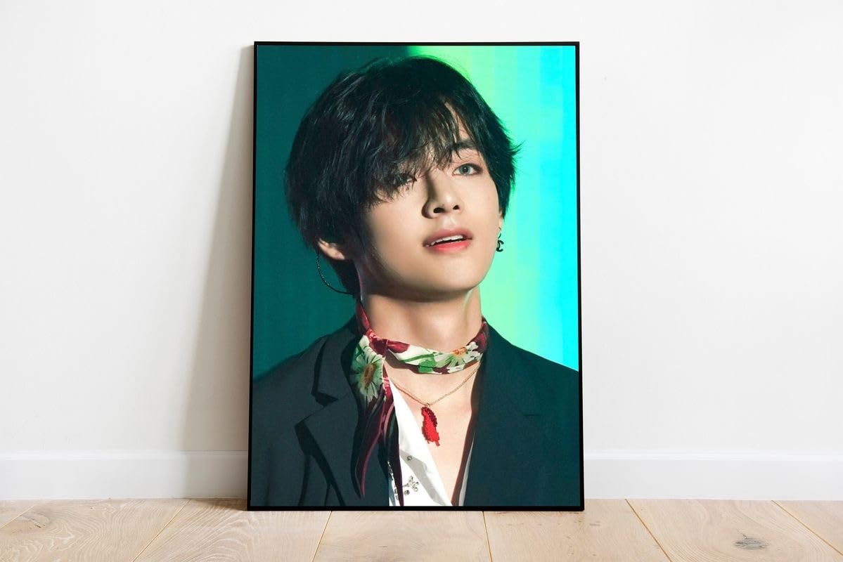 CRAFT MANIACS BTS V KIM TAEHYUNG GREEN AVATAR A4 FRAMED MATT