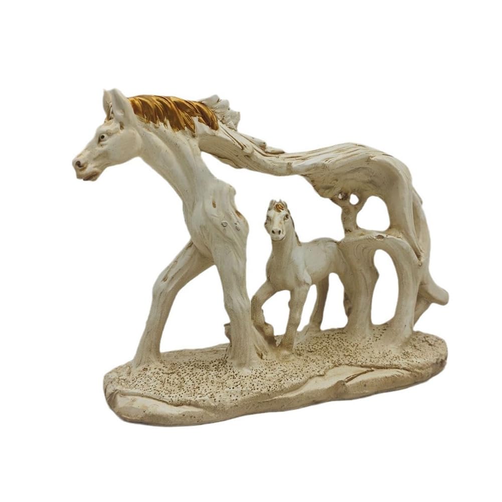 CTRLZS Horse Sculpture Resin Indian Horse Statue Home Decoration Desktop Decoration Animal Figurines