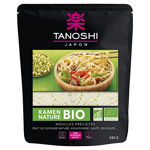 TANOSHI - Ramen Bio - Nouilles Japonaises Instantanées -Ramen Sont Prêtes En 2 Minutes - Pour 2 Personnes - 340 g