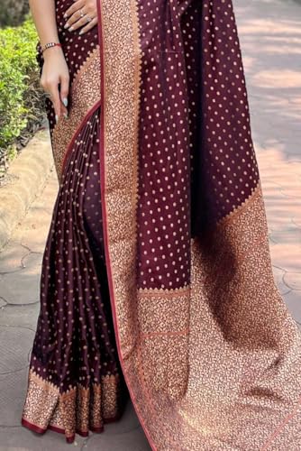 Image of Women's Kanjivaram Soft Silk Banarasi Saree With Blouse Piece | Banarasi Sari For Women | Saree with Blosepiece