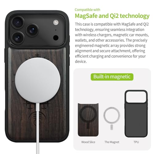 Coque iPhone 17 Pro Apple case bois magnétique antichoc étui Carveit
