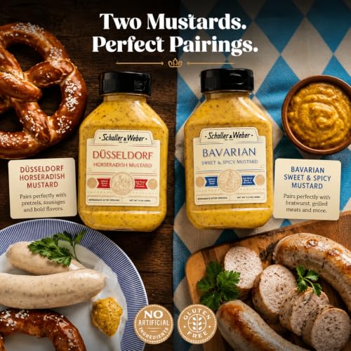 Image of Schaller & Weber Dusseldorf Horseradish & Bavarian Mustards, 9 Oz (2-pack)