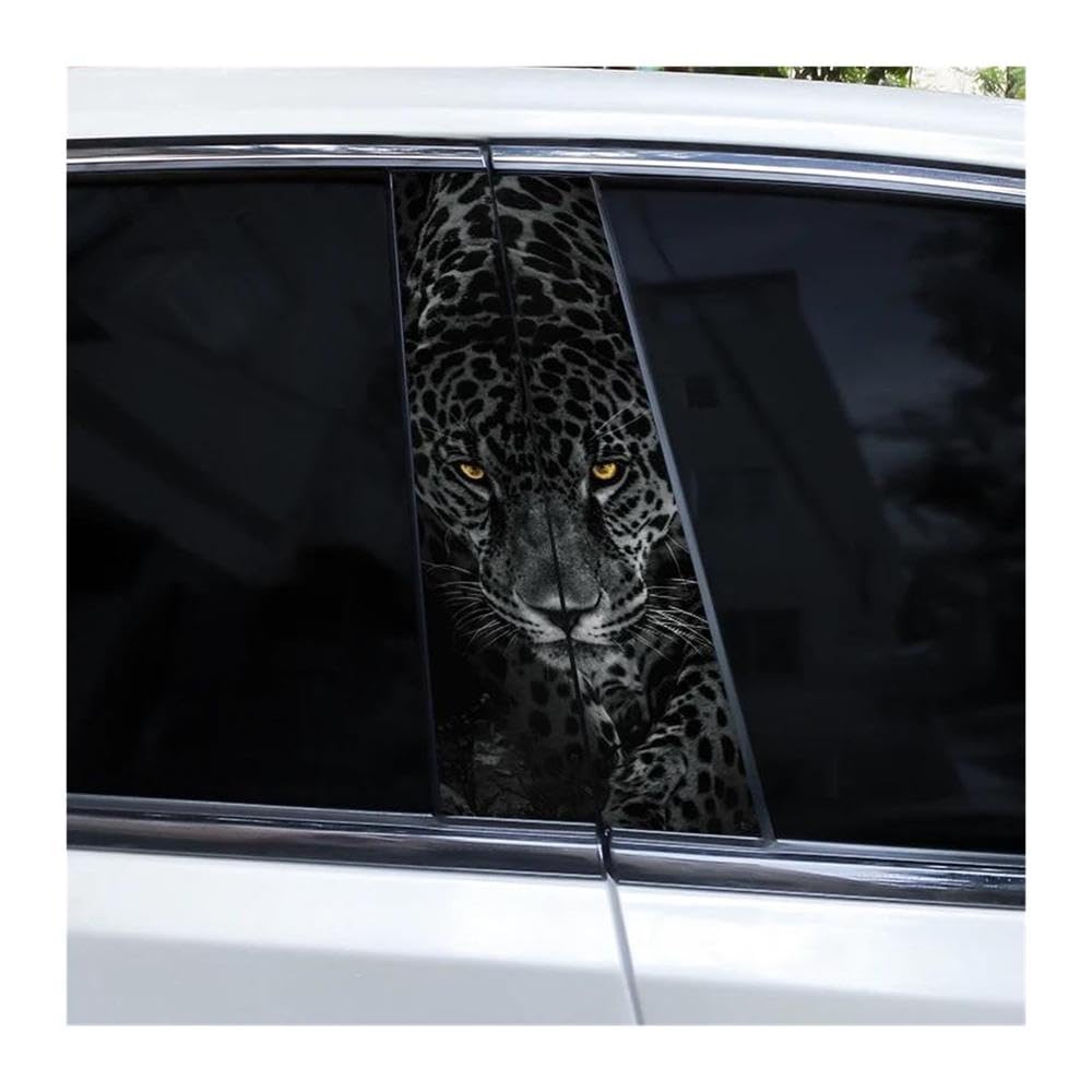 Decorative Items 2pcs Blue Eyes Wolf Car B-Pillar Sticker DIY Car Center Column Decal Waterproof(G)