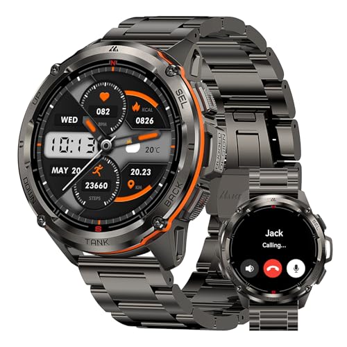 Kospet Tank Reloj Inteligente Hombre Gps, 480 Mah De Batería, 50m Impermeable, Cuerpo De Acero Inoxidable 1.43 Amoled Resistente Smartwatch Redondo Con Correa De Metal, Altitude Llamadas Kospet Tank Reloj Inteligente Hombre Gps, 480 Mah De Batería, 50m Impermeable, Cuerpo De Acero Inoxidable 1.43 Amoled Resistente Smartwatch Redondo Con Correa De Metal, Altitude Llamadas