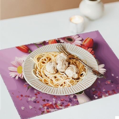 Sets de table en toile fleuris de qualité supérieure durables - 7