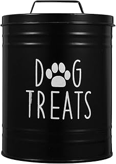 PRETYZOOM Airtight Metal Dog Food Storage Container Dog Treat Jar for Kitchen Counter Iron Bin for Dog Food and Pet Treats Ideal for Pet Owners
