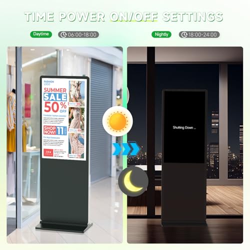 YIXZSWD Touch Screen Digital Kiosk, 43 Inch Interactive Digital Signage Display for Retail, Mall, Office Lobby, Events, Advertising Board with Built-in Media Player - Thumbnail 3