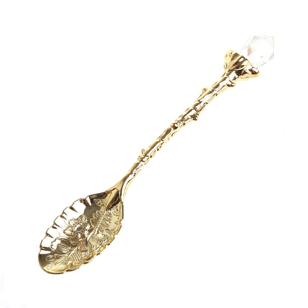 6X Vintage Style Royal cuillère à café Fourchette crème glacée Dessert cuillère Couverts cuillère cuillère à café doré