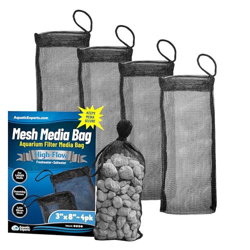 Aquatic Experts High Flow Filter Media Bags, 4 Pack, 3”x8”