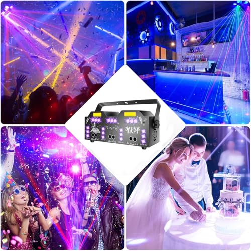 Image of DJ Lights for Parties, Disco Lights DMX and Sound Activated Stage Light, 29-Eyes LED Stage Lighting for Parties Indoor Dance Floor Birthday Rave Bar Karaoke Wedding Show Club