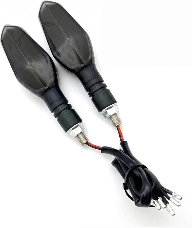 2 PCS Motorcycle Turn Signal Lights, LED Arrow Projection Lamp with 27 RGB Dynamic Modes, Waterproof Sequential Flowing Blinker & DRL, Modification Part for Most Motorcycles (Yellow)