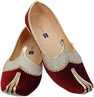 deeuco Men's Ethnic Designer Maroon Velvet Wedding and Sherwani Jutti,Mojari-picture-10