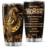 9SUNFLOWER Horse Coffee Tumbler Mechanic Style Birthday Gifts For Animal Lovers Women Men Steampunk
