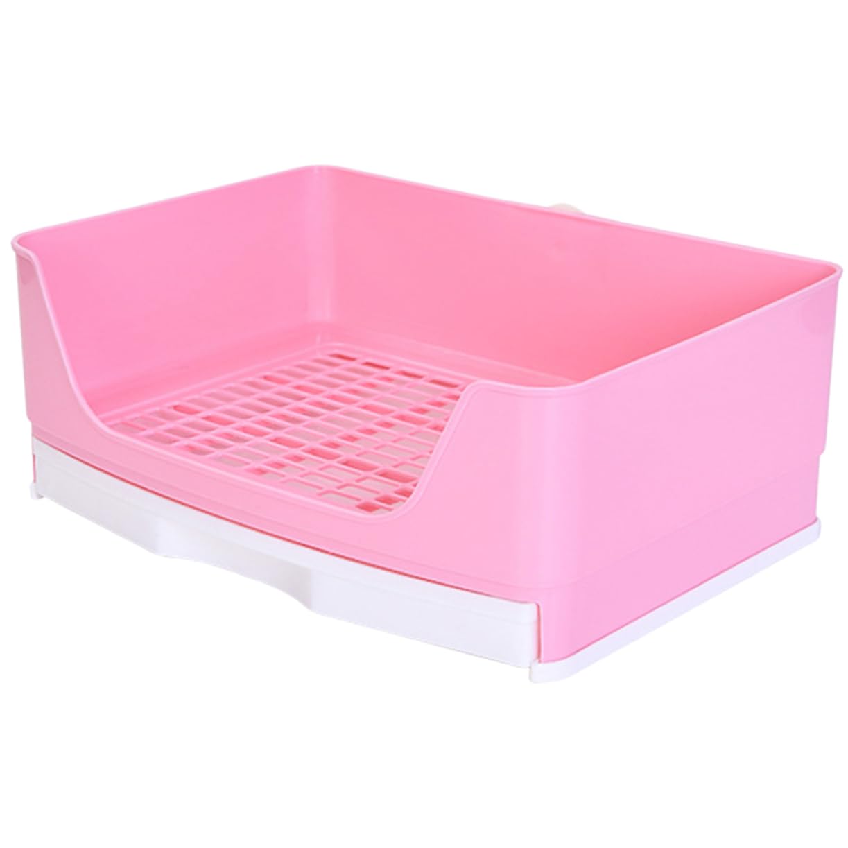 Kleintiertoilette mit Geruchskontrolle und Auslaufschutz, Rosa Kunststoff