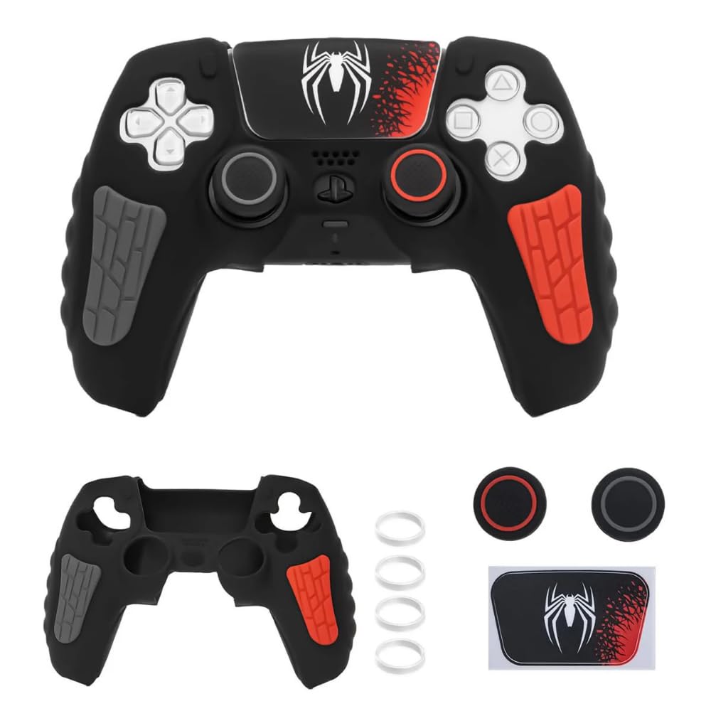 Yantralay PS-5 Controller Cover Case Silicone Sleeve for Dual-Sense | Protective Skin with 2 Thumb Grip Caps & Touchpad Sticker | PS-5 Accessories
