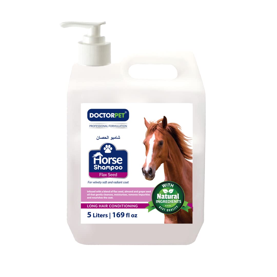 Sponsored Ad – Doctor Pet Horse Shampoo Flax Seed 5 Liters – Enriched with Grape Seed Oil, Flax Seed Oil, Almond Oil & Vitamin E, Nourishing & Conditioning Formula for Healthy, Long Coat