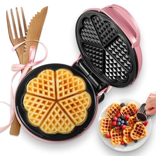 GVAKMM Mini Waffle Maker(Heart),Small Waffle Maker...
