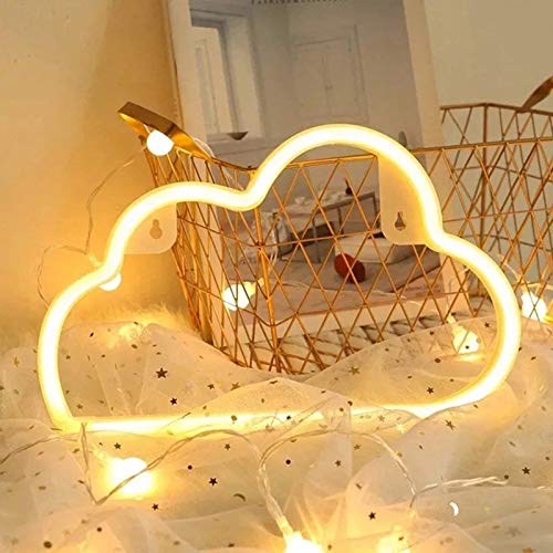 Lampe au Néon LED Veilleuse Pour Chambre Usb Chargeur Lampe Décorative Suspendue Pour pour Enfants Chambre Fête Danniversaire Décor De Mariage (Nuages Blanc)