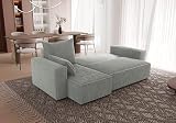 4ALL HOME Ecksofa mit Schlaffunktion Tobi 246x145 cm - Couch - Sofa mit Bettkasten - Eckcouch - L-Form - Schlaffsofa - Schlafsofa mit Bettkasten - Universal (Cord Poso 55 Grau)