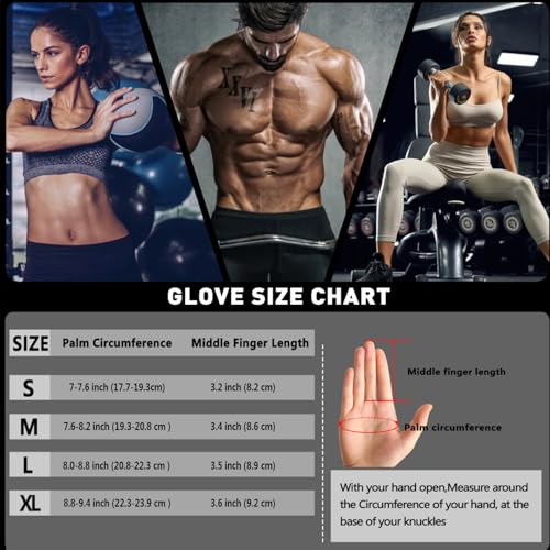 RYMNT Full Fingers Workout Gloves for Women Men-Gym Glove for Women Weight Lifting, Exercise Fitness Gloves-Touch Screen-Extra Grip Foam-Padded-Anti-Slip for Fitness,Training,Cycling.Black-Small