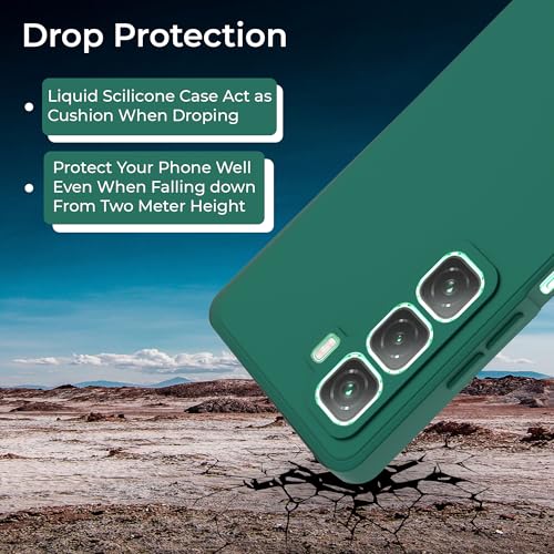 Image of A rtistque Back Cover Case for Infinix Hot 60 5G with Camera Protection | Shockproof TPU|Stylish Protective Design|Slim Fit|Ultra Matte| Back Cover - Green