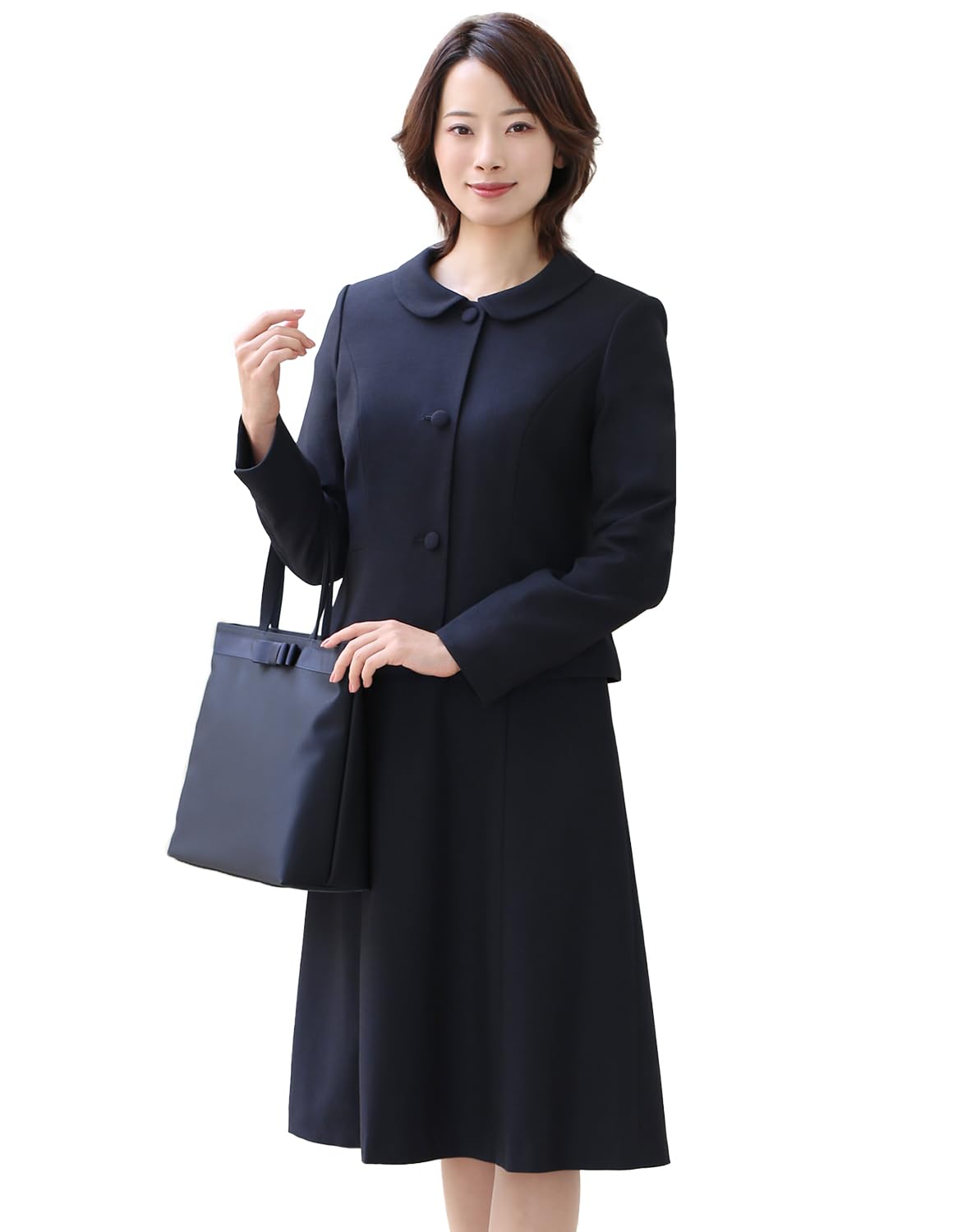 お受験に♡クレージュCourreges上品清楚な濃紺スーツ♡セレモニー日本製上質 クレージュ courreges フォーマル 9号 ワンピーススーツ 濃紺