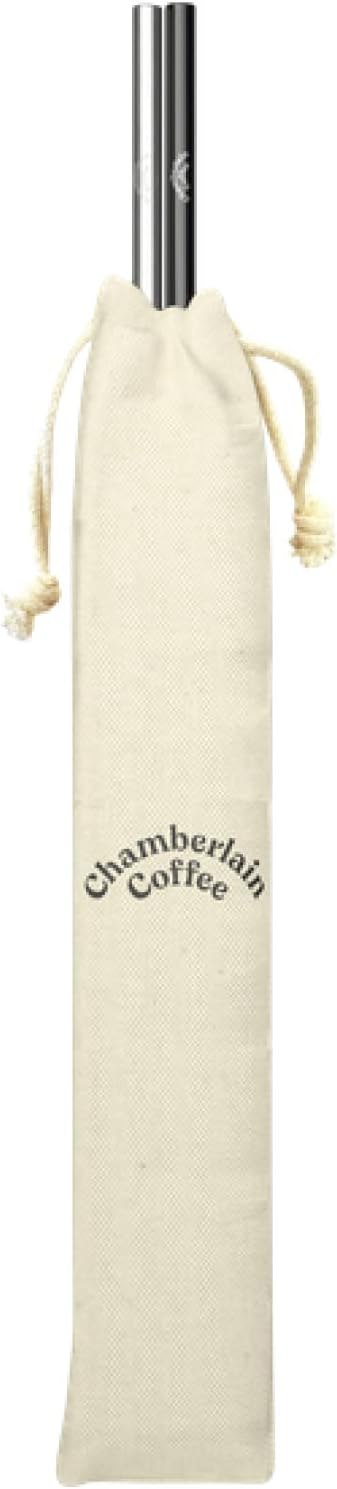 Chamberlain Coffee Eco-Friendly Stainless Steel Straws - Reusable & Dishwasher Safe - 2 Stainless Steel Straws