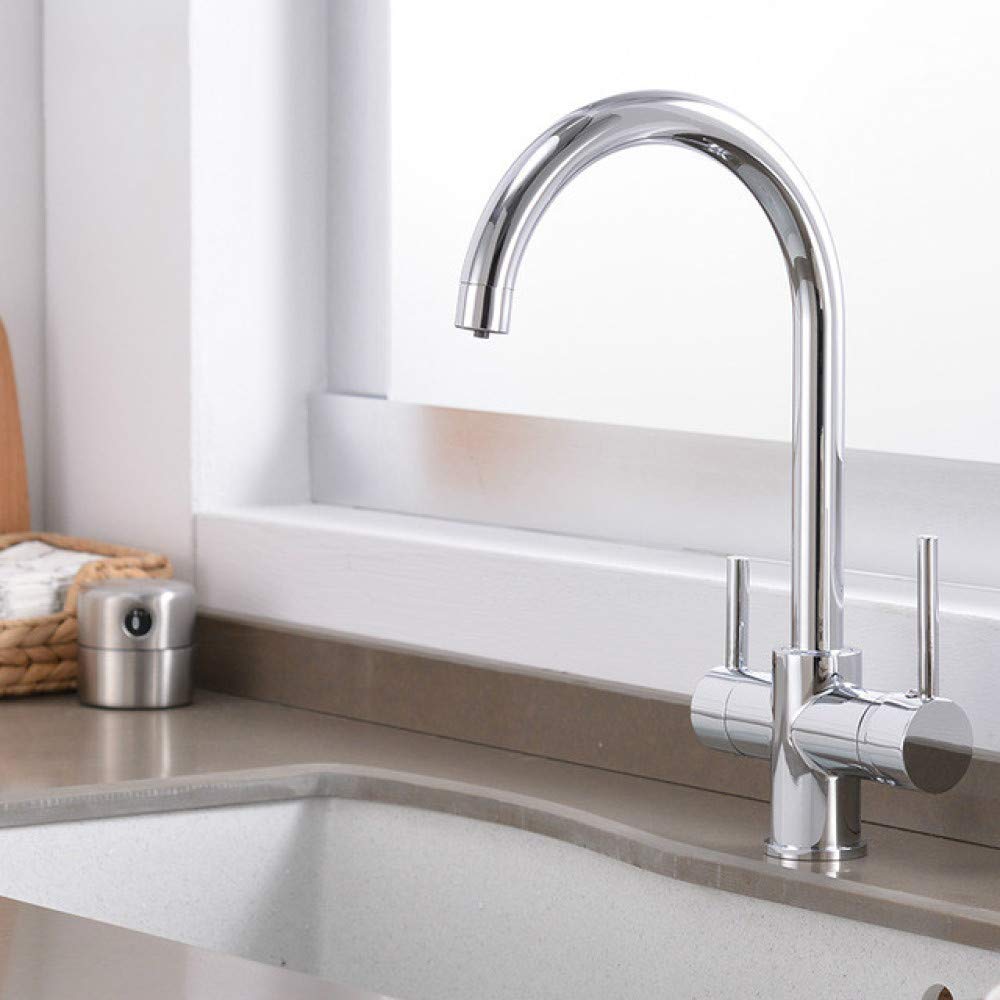 Filter Kitchen Faucet Drinking Water Chrome Deck Mounted Mixer Tap 360 Rotation Pure Sinks Taps