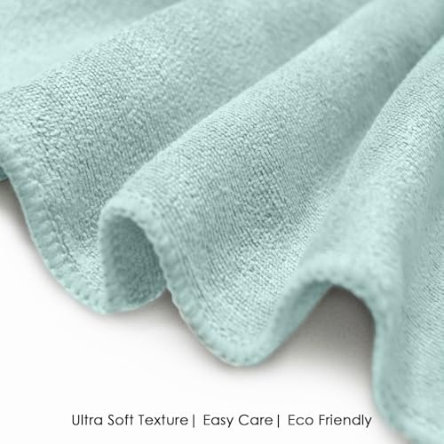Image of HOUSSE Microfiber Face Towels | Ultra Absorbent, Odour-Free, Quick Dry 450 GSM Face Towel for Home, Gym, Travel, Running & Personal Use | 30x30 cm | Set of 6 in One Colour (Lily Pad, Pack of 6)