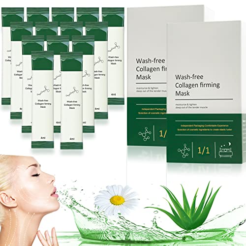 40 PCS Korean Collagen Firming Mask, Mascarilla Facial para Dormir sin Lavado Portátil, Mascarillas Hidratantes Faciales, mascarillas faciales de gelatina de colágeno, cuidado facial (40PC)