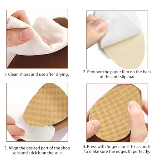 Image of Non Slip Shoes Pads Sole Protectors Adhesive High Heels Anti-Slip Shoe Grips (Beige 4pairs)