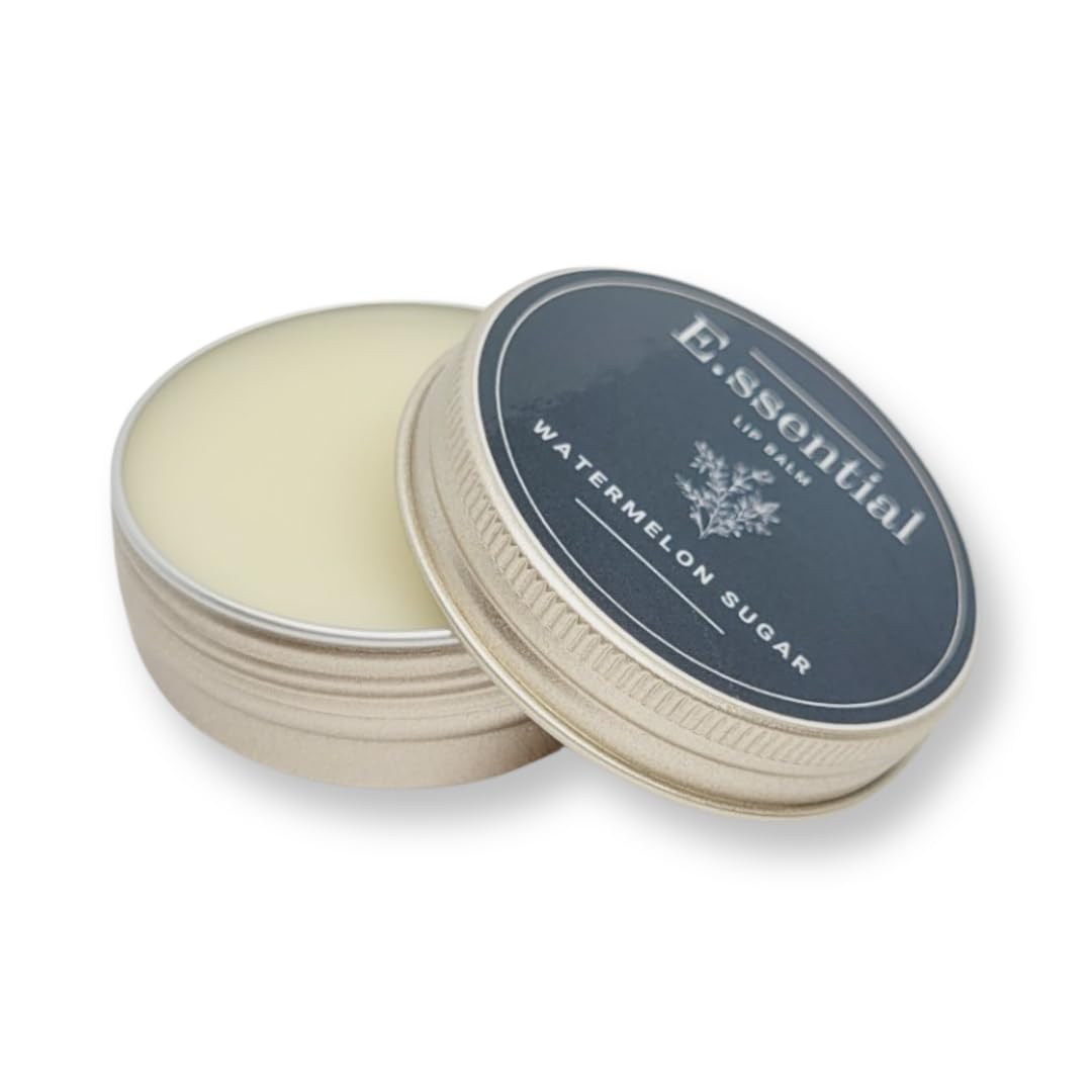 E.ssential Luxury Lip Balm, nourishing and healing with sweet almond oil and shea butter 1 oz tin (Watermelon Sugar)