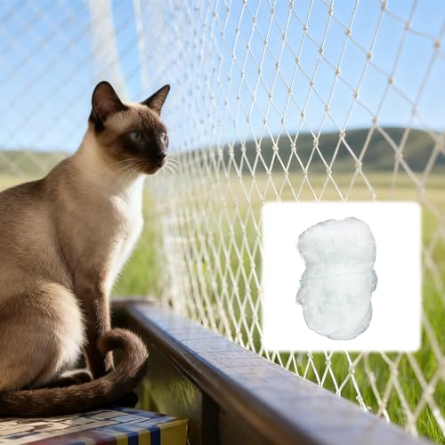 Katzennetz für Balkon 4x3m Weiß 2,5cm Maschenweite, Reißfestes Nylon Katzenschutznetz Drahtverstärkt Rautenform, Katzennetz Für Balkon Ohne Bohren mit Schutzhaube und Zubehör, Balkon Katzenschutz Katzennetz für Balkon 4x3m Weiß 2,5cm Maschenweite, Reißfestes Nylon Katzenschutznetz Drahtverstärkt Rautenform, Katzennetz Für Balkon Ohne Bohren mit Schutzhaube und Zubehör, Balkon Katzenschutz