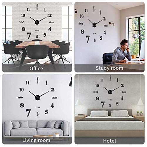 3D Wanduhr Zum Kleben - Moderne Stille DIY Uhr Mit Spiegeloptik 20-50cm
