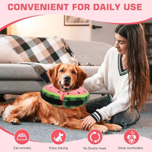 HMCEY Aufblasbare Halskrause Hund,Hundekragen Leckschutz Weich,Schutzkragen Hunde Kragen Nach Op,Halskragen Hund mit Verstellbarer Schnalle,Inflatable Dog Collar für Genesung Nach Operationen - L