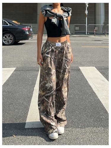 GORGLITTER Women's Camo Baggy Cargo Sweatpants Joggers Camouflage Straight Leg Sweat Pants Street Wear3