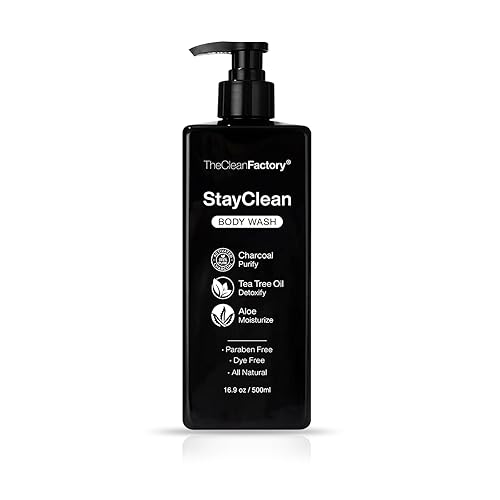 The Clean Factory StayClean Gel de baño para hombre con tecnología hidratante StayClean las 24 horas. Árbol de té de carbón activado y aloe. Jabón