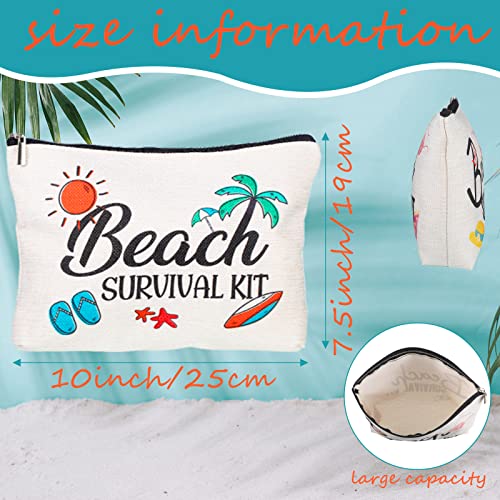 Yilloog 6 Pieces Beach Cosmetic Bag for Women Beach Makeup Bag Accessories Travel Organizer Bag Pouch Presents for Women Kids Gifts - Image 2