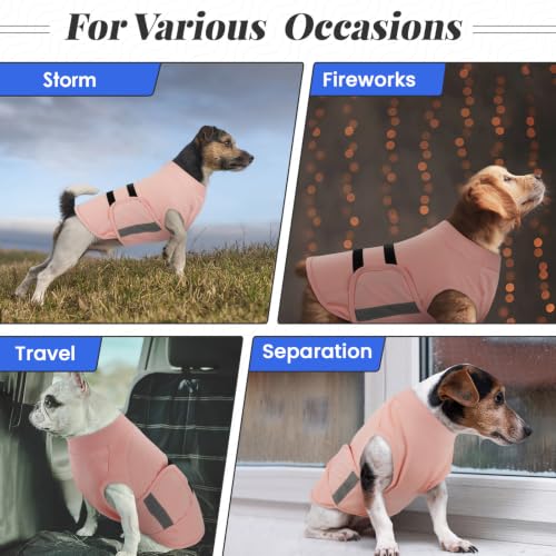 Image of MIGOHI Dog Anxiety Relief Coat,Comfort Anxiety Vest for Dogs,Adjustable Dog Anxiety Calming Wrap for Fireworks,Travel,Separation,Anxiety Jacket for Medium Dogs,M,Pink