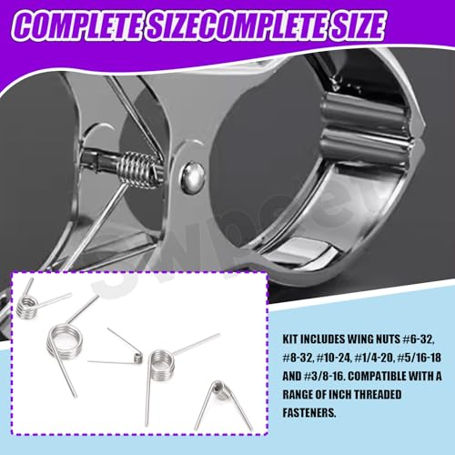 Swpeet S4511 45Pcs 15 Sizes 45/90/120 Degree Stainless Steel Torsional Springs Assortment Kit, Mechanical Small Torsion Spring thumb #3