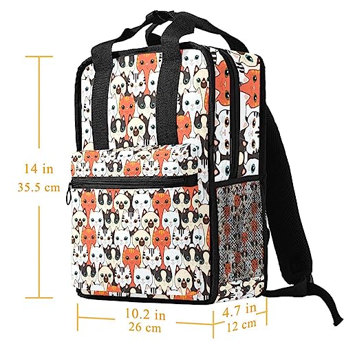 Sac à dos pour garçons chat de dessin animé compagnon joyeux multicolore